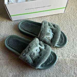 NEW IN BOX, APL - SHEARLING SLIDES 
ATHLETIC PROPULSION LABS